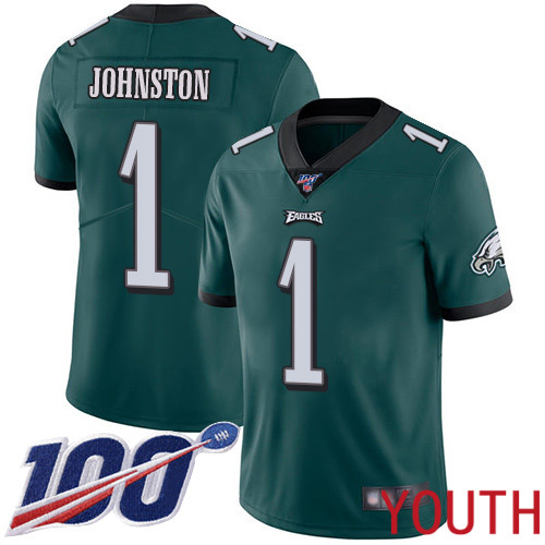 Youth Philadelphia Eagles #1 Cameron Johnston Midnight Green Team Color Vapor Untouchable NFL Jersey 1->women nfl jersey->Women Jersey
